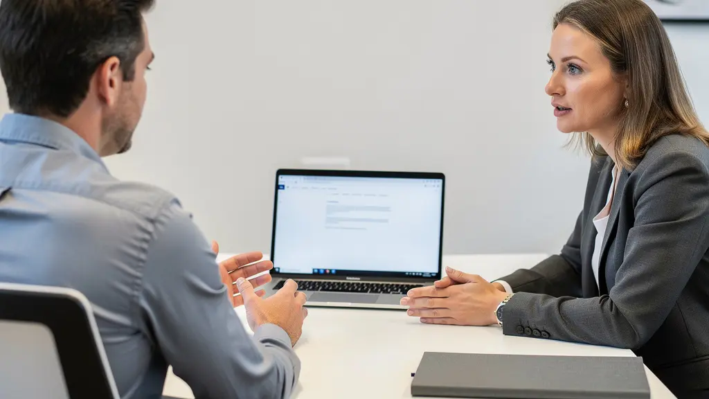 Rencontre professionnelle entre un entrepreneur et un conseiller en assurance dans un bureau